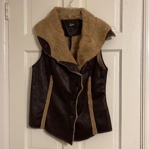 Luii Vegan Leather & Shearling vest. Like new!